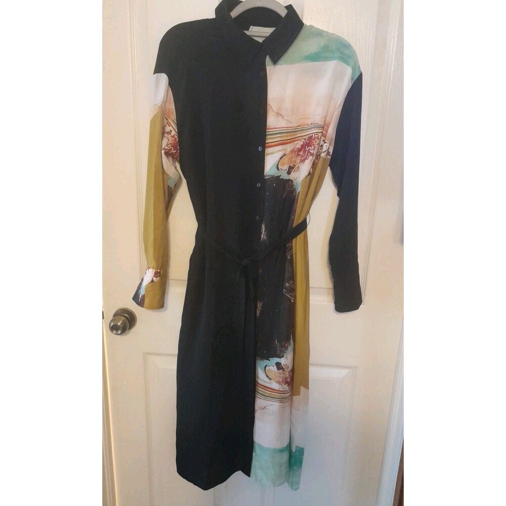 Vintage European  Button Down Unique Design Dress Below Knee. Eu40/ US 8. B14